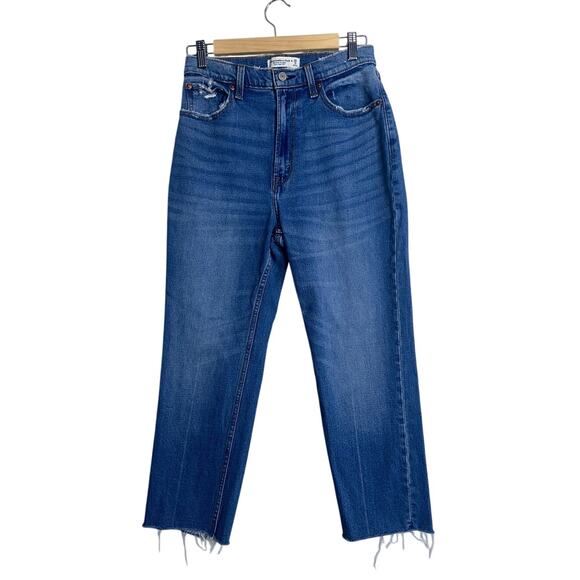 Abercrombie & Fitch Curve Love Ultra High Rise Ankle Straight Jeans Blue 28 - Picture 1 of 6